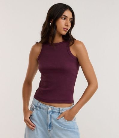 Blusa Musculosa Acanalada en Rib de Algodón