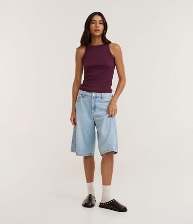 Blusa Musculosa Acanalada en Rib de Algodón 4