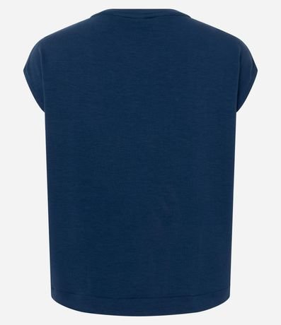 Blusa Manga Corta en Algodón con Pespontos Verticales 2