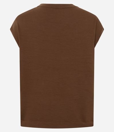 Blusa Manga Corta en Algodón con Pespontos Verticales 2