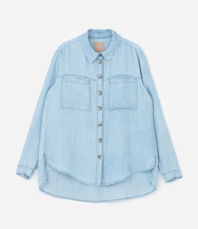 Camisa en Jeans con Bolsillos Delanteros Curve & Plus Size 5