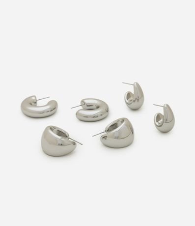 Kit 03 Argollas Largas Metalizadas 2