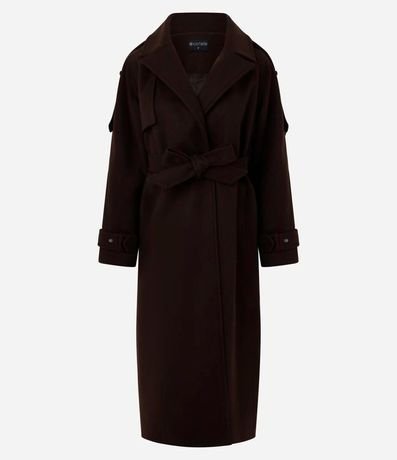 Trench Coat em Polyvelour com Faixa para Amarração 7