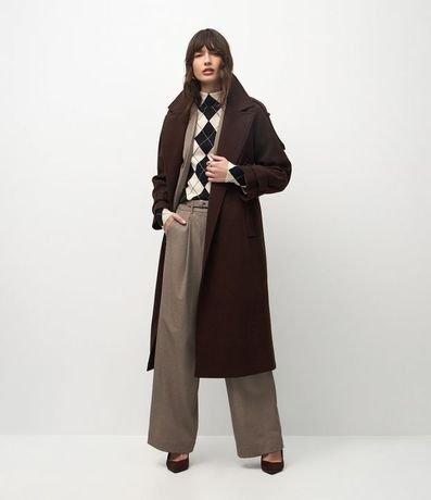 Trench Coat em Polyvelour com Faixa para Amarração 2