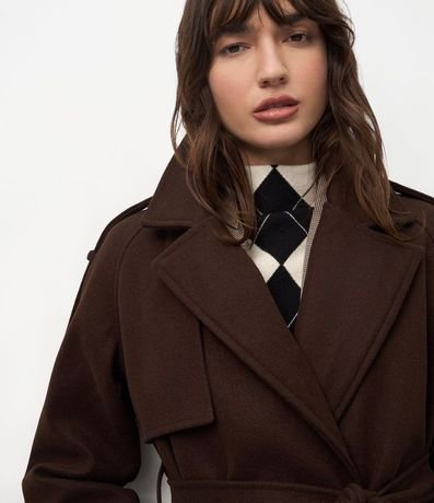 Trench Coat em Polyvelour com Faixa para Amarração 4