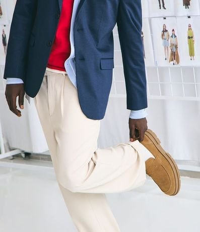 Zapato Loafer Track en Cuero con Camurça