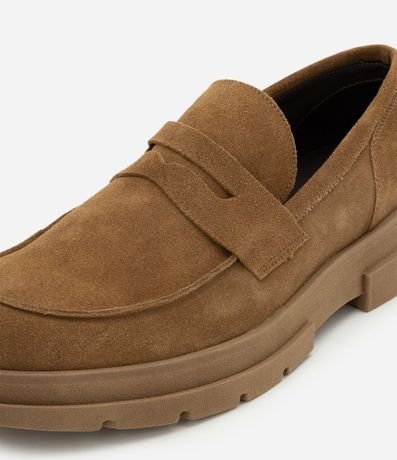 Zapato Loafer Track en Cuero con Camurça 4