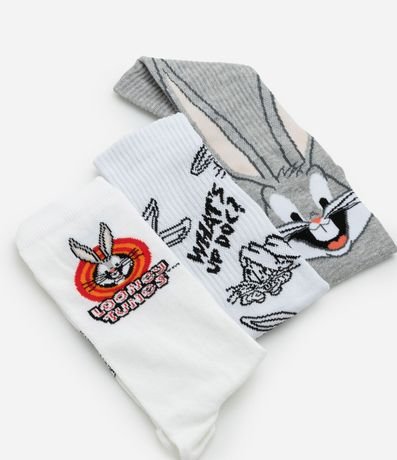 Kit 03 Media Caña Larga en Algodón con Estampa de Bugs Bunny 4