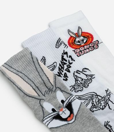 Kit 03 Media Caña Larga en Algodón con Estampa de Bugs Bunny 5