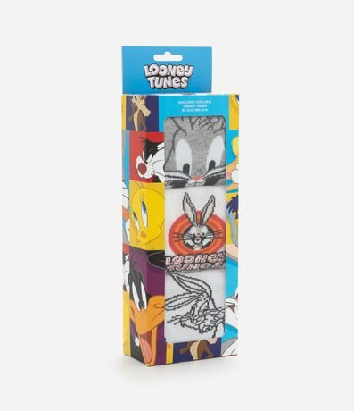 Kit 03 Media Caña Larga en Algodón con Estampa de Bugs Bunny 6