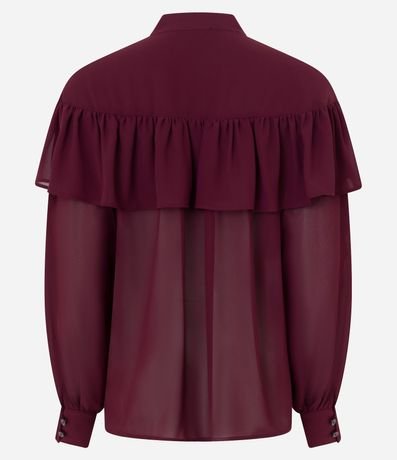 Blusa en Chiffon con Volados y Lazo Delantero 7