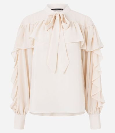 Blusa en Chiffon con Volados y Lazo Delantero 5
