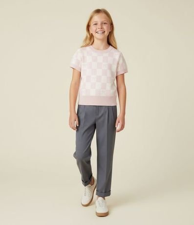 Remera Infantil en Jacquard de Cuadros con Moñitas – Talle 5 a 14 años 1