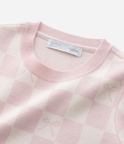 Remera Infantil en Jacquard de Cuadros con Moñitas – Talle 5 a 14 años 6