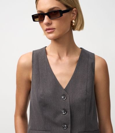 Chaleco Sastrería con Escote en V y Abotonado Delantero 3