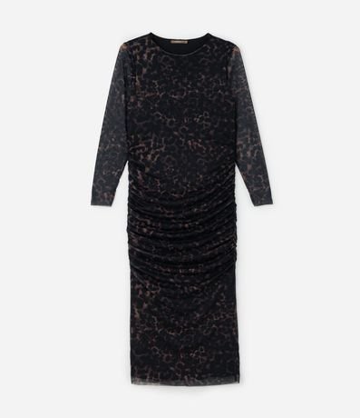 Vestido Largo en Tule con Estampado Animal Print  Curve & Plus Size 4