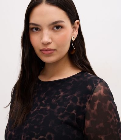 Vestido Largo en Tule con Estampado Animal Print  Curve & Plus Size 2