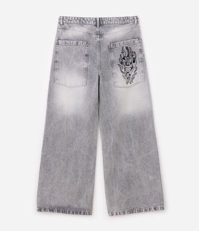 Pantalón Mega Baggy en Jeans con Bordado Localizado 6