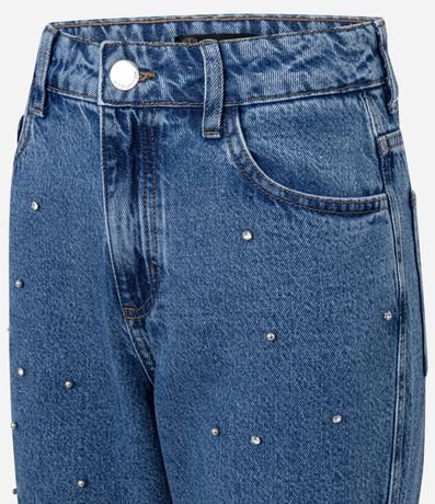 Pantalón recto en Jeans con Brilhos 2