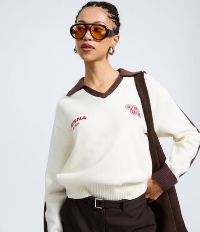 Buzo en Punto con Lettering Vienna y Bordados 2