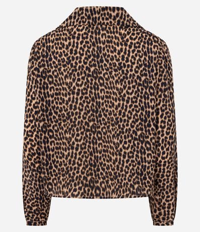 Blusa Femenina Manga Larga Animal Print Leopardo Chiffon 6
