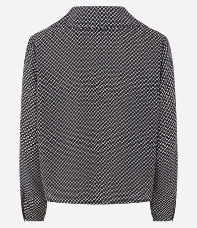 Blusa Femenina Manga Larga Mini Pied-de-Poule Chiffon 5