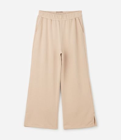 Pantalón Wide Leg de Algodón Deportiva con Abertura Lateral Curve & Plus Size 5