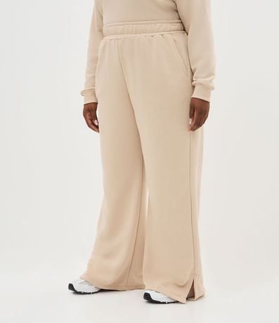 Pantalón Wide Leg de Algodón Deportiva con Abertura Lateral Curve & Plus Size 2
