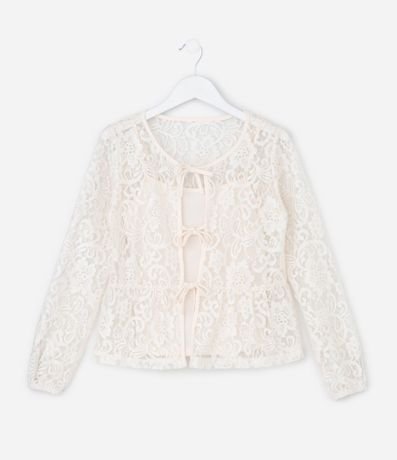 Remera Infantil en Encaje con Lacitos Delanteros – Talle 5 a 14 años 2