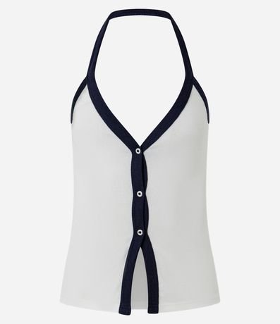 Blusa Frente Única en Rib con Botones 5