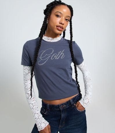 Remera en Algodón con Aplicaciones Goth 4