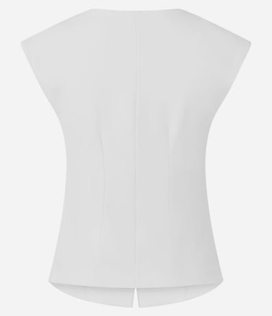 Blusa en Punto Roma con Escote en V y Cierre por Botones 6