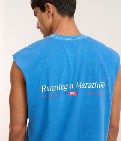 Musculosa Boxy Desteñida en Algodón con Estampa Lettering 3