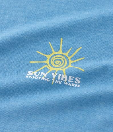 Remera Comfort en Algodón Desteñido con Estampa Sun Vibes 5