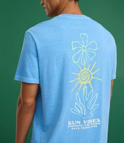 Remera Comfort en Algodón Desteñido con Estampa Sun Vibes 3