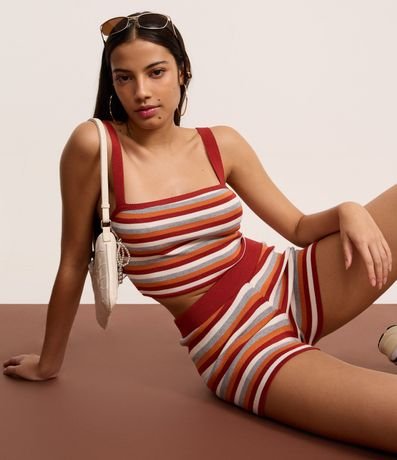 Blusa en Punto con Estampado de Rayas 4