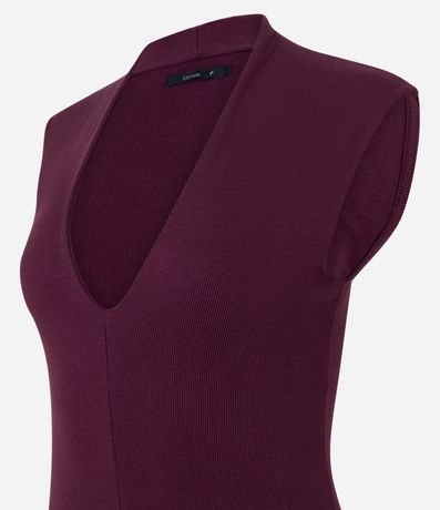 Blusa Musculosa en Rib con Bretel Ancho y Escote V 6