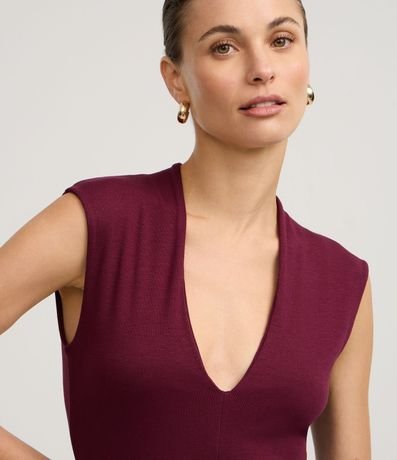 Blusa Musculosa en Rib con Bretel Ancho y Escote V 3