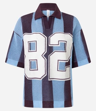 Remera Polo en Punto Sportcore con Lettering 82