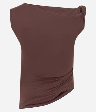 Blusa en Microfibra con Escote Hombro Único y Fruncidos 5