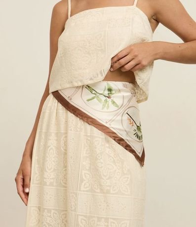 Pañuelo Satinado con Estampa Botánica 1