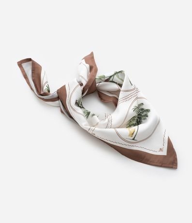 Pañuelo Satinado con Estampa Botánica 5