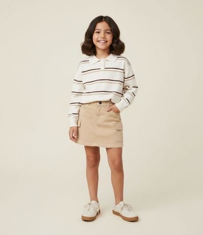 Saco Punto Listrado con Cuello Polo - Talle 5 a 14 años
