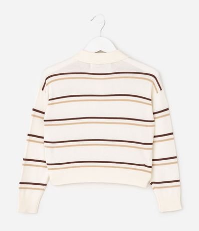 Saco Punto Listrado con Cuello Polo - Talle 5 a 14 años 3