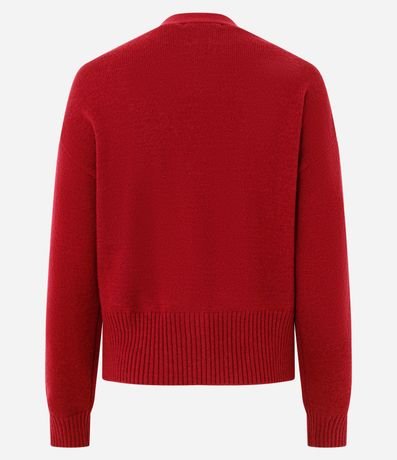 Cardigan en Punto con Flor Aplicada en el Hombro 3