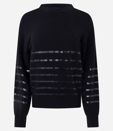 Suéter Regular en Tricot con Estampa Rayada 5