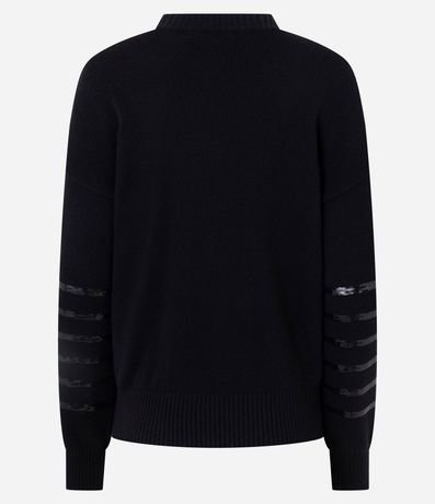 Suéter Regular en Tricot con Estampa Rayada 7