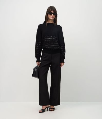 Suéter Regular en Tricot con Estampa Rayada 2