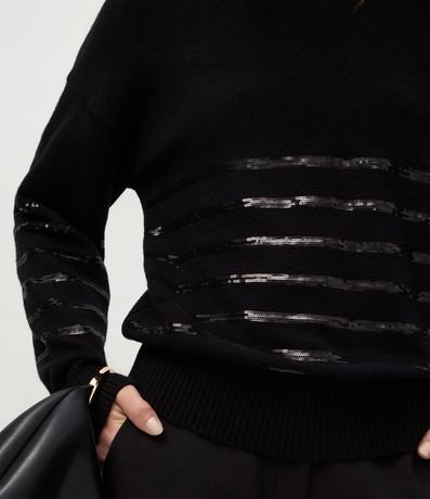 Suéter Regular en Tricot con Estampa Rayada 4