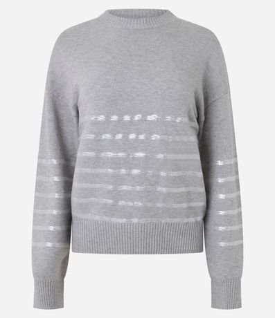 Suéter Regular en Tricot con Estampa Rayada 5